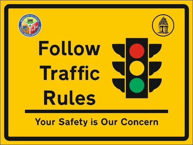 Retroreflective road signs mounted along a highway