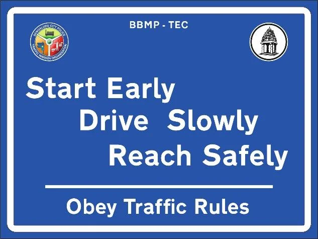 Traffic signs in different shapes and colours